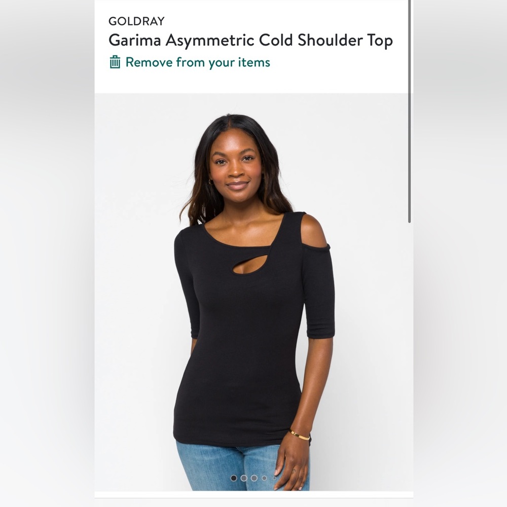 Goldray Garima Asymmetrical Cold Shoulder Top - NWT